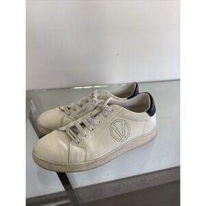 Valentino White Sneaker Black Detailing Size 9.5 Made In Italy